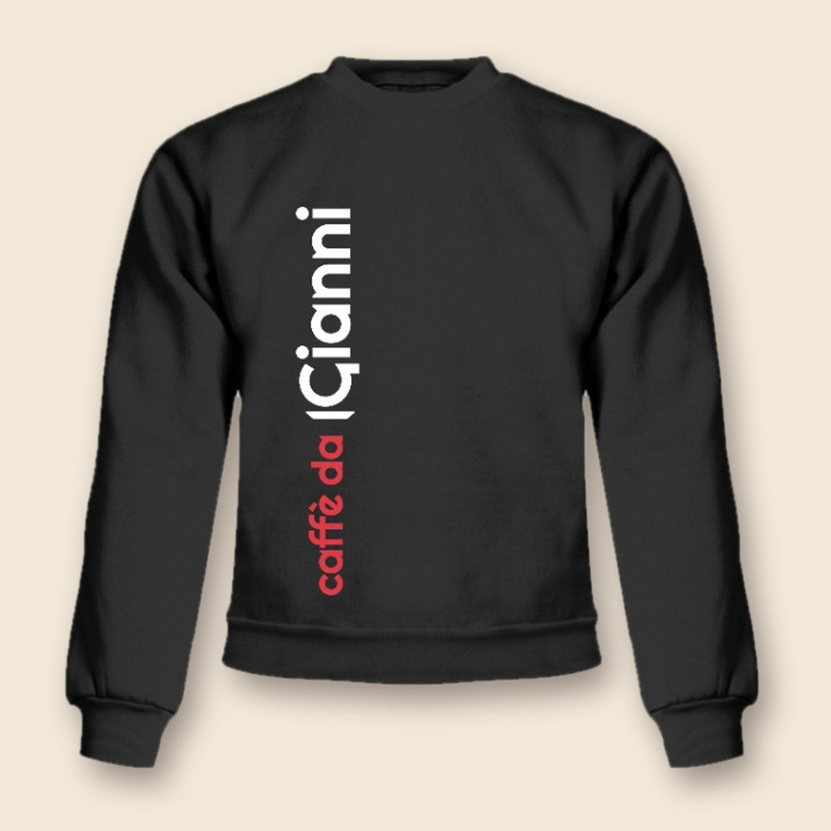 Schwarzer Caffè da Gianni Pullover mit rot-weißem Schriftzug